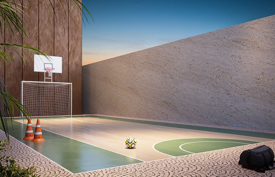 Mini quadra esportiva